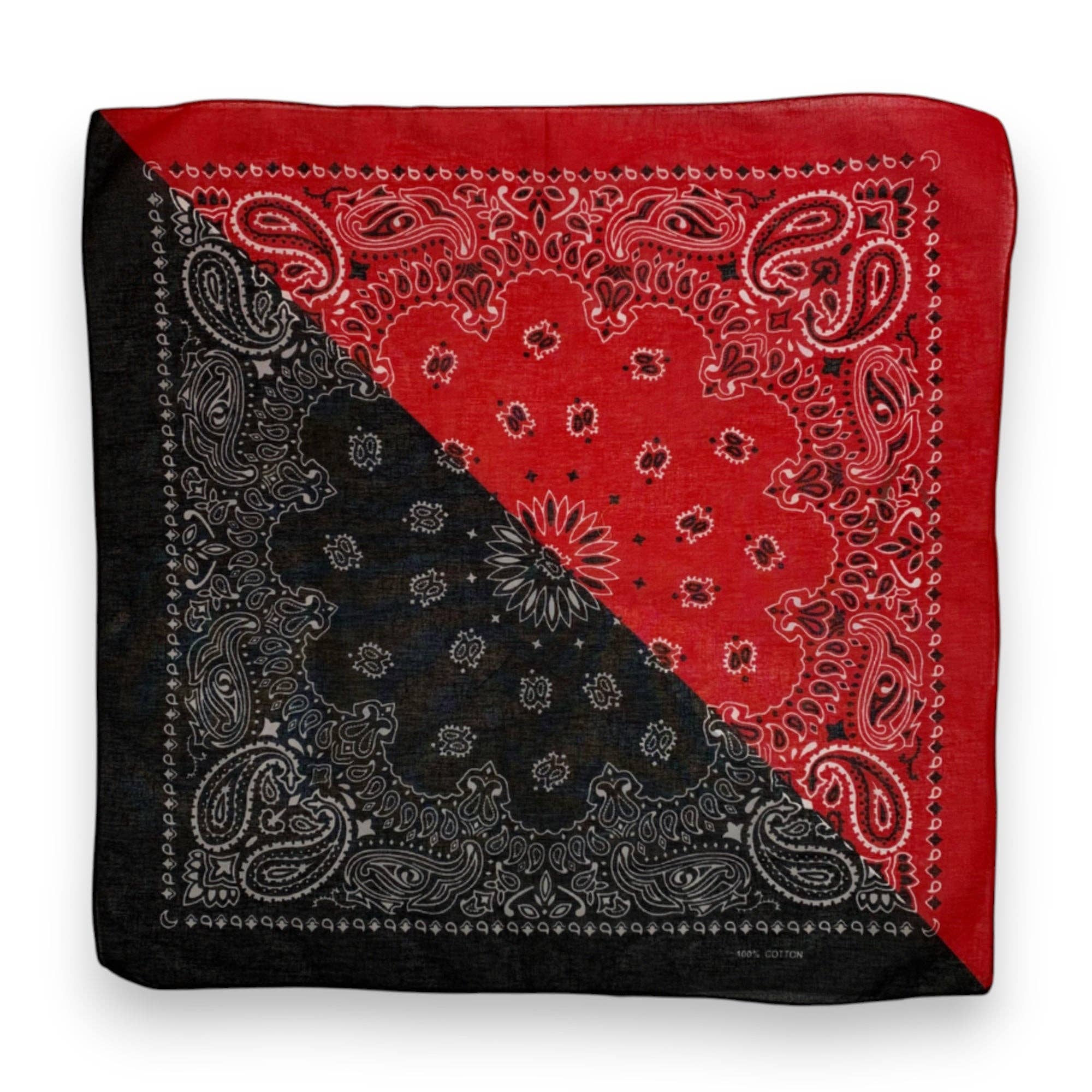 Lili Scarves (US Duty Free) – wholesale Scarf – Unisex – Bandana Two-Tone Pure Cotton Paisley Print Square Scarf1