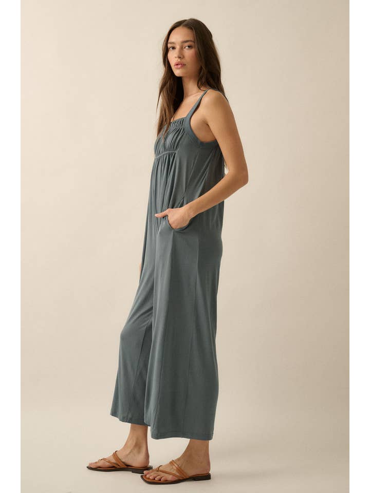 Promesa USA - Wholesale Jumpsuit - Women's - Solid Modal Knit Wide-Leg Cropped Jumpsuit10