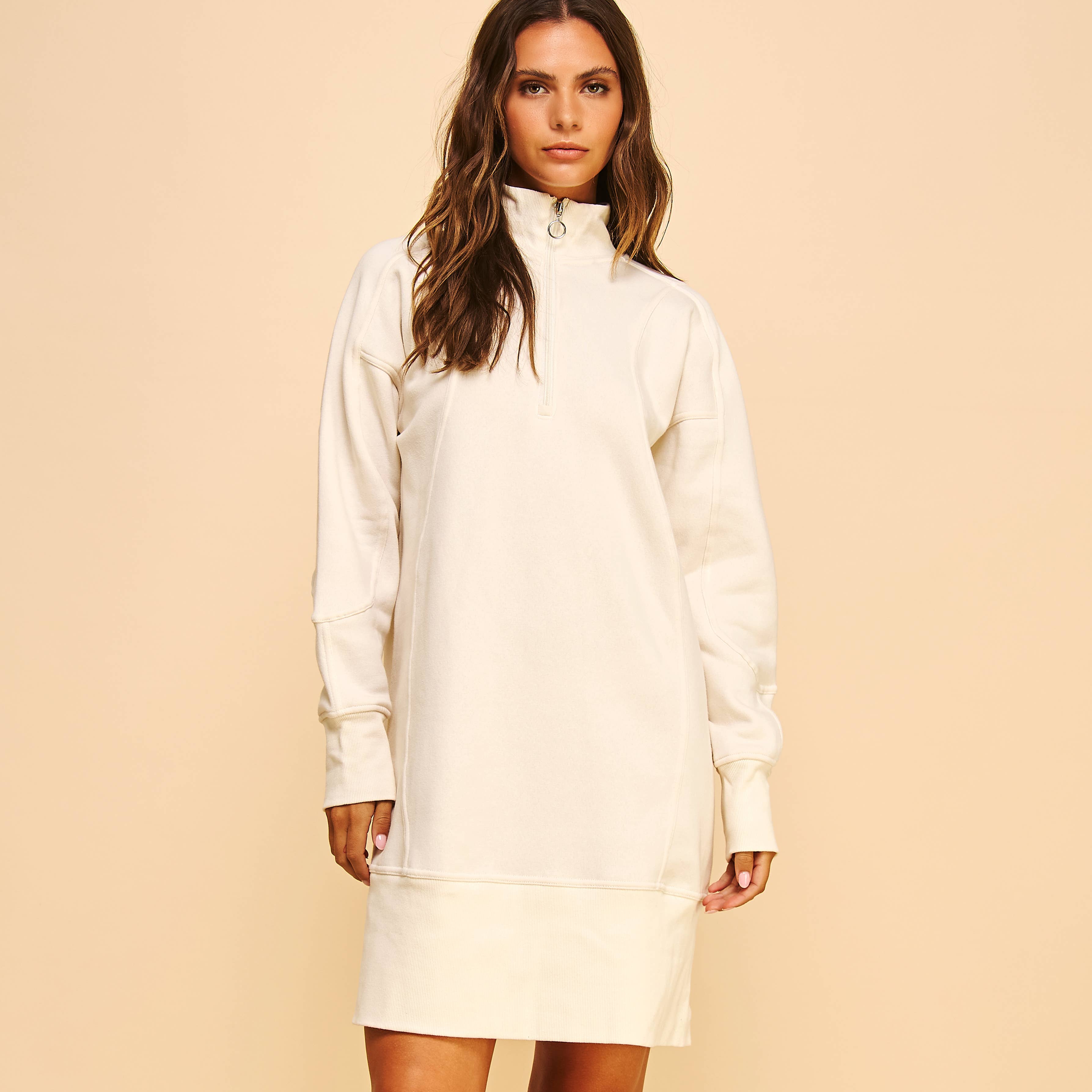 FREEZIA - Vente Robe – femme - SWEAT-SHIRT ZIPPÉ EN TISSU ÉPONGE FRANÇAIS, ROBES DÉCONTRACTÉES-FZ0010-D123