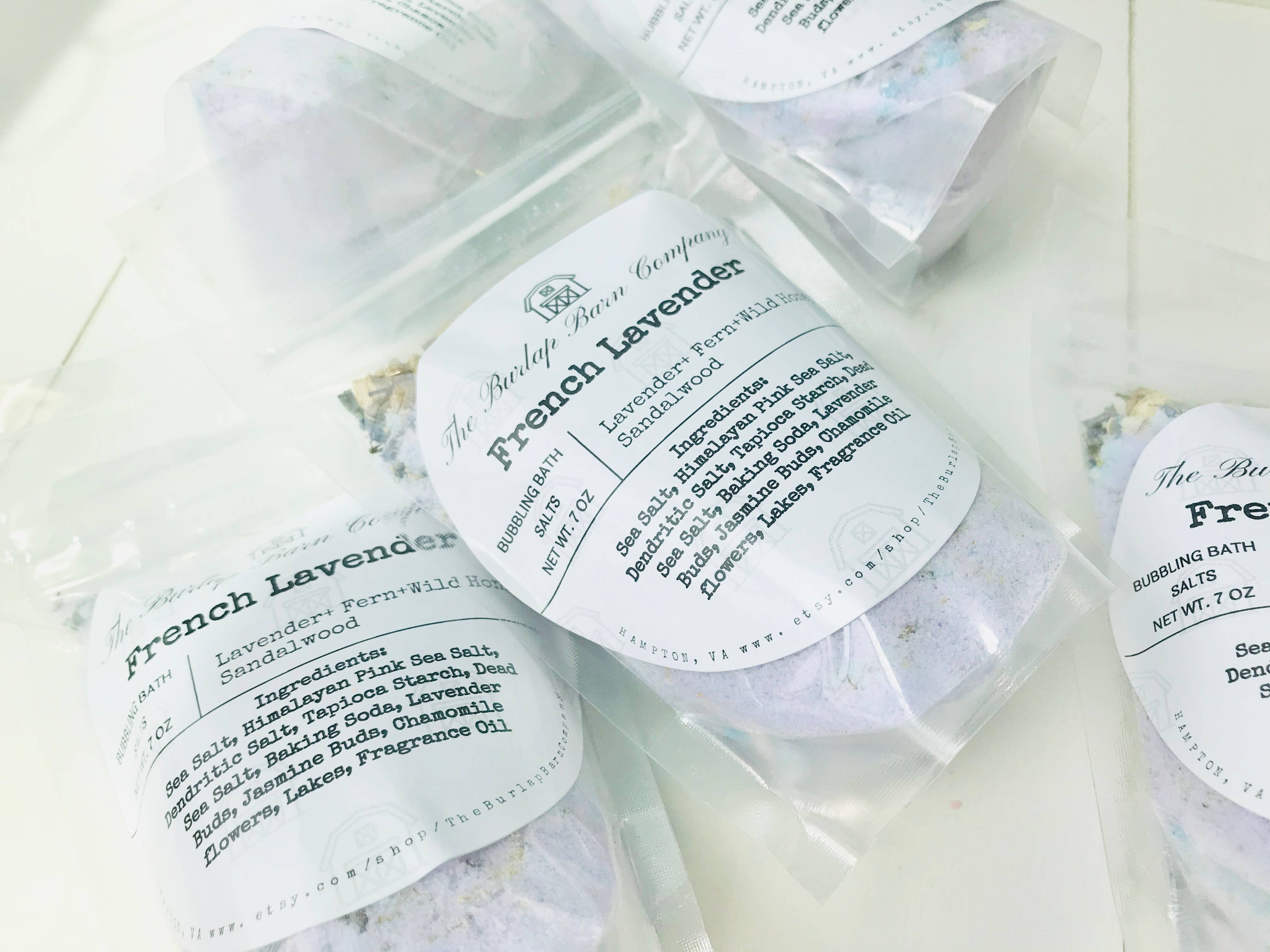 The Burlap Barn Company - Vente Sel de bain - Sels de bain bouillonnants à la lavande française2