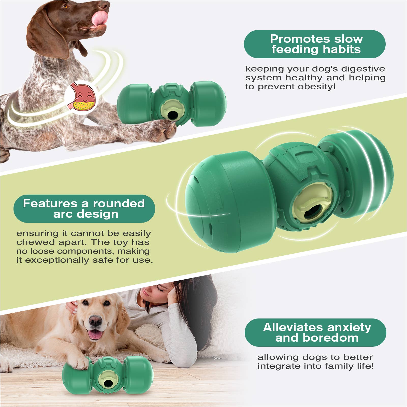 Vert TOUR DE DISTRIBUTION DE FRIANDISES POUR CHIEN KADTC ROLLING GIGGLE en vente sur Faire5