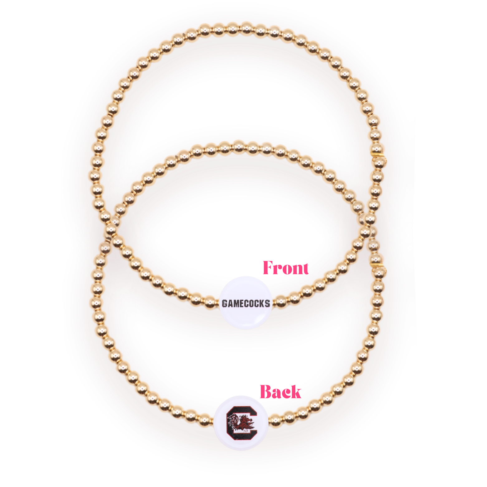 Beaded Blondes - Wholesale Beaded Bracelet - South Carolina Logo Flip Bracelet on Gold1