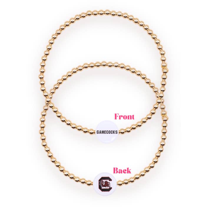 Beaded Blondes - Wholesale Beaded Bracelet - South Carolina Logo Flip Bracelet on Gold1