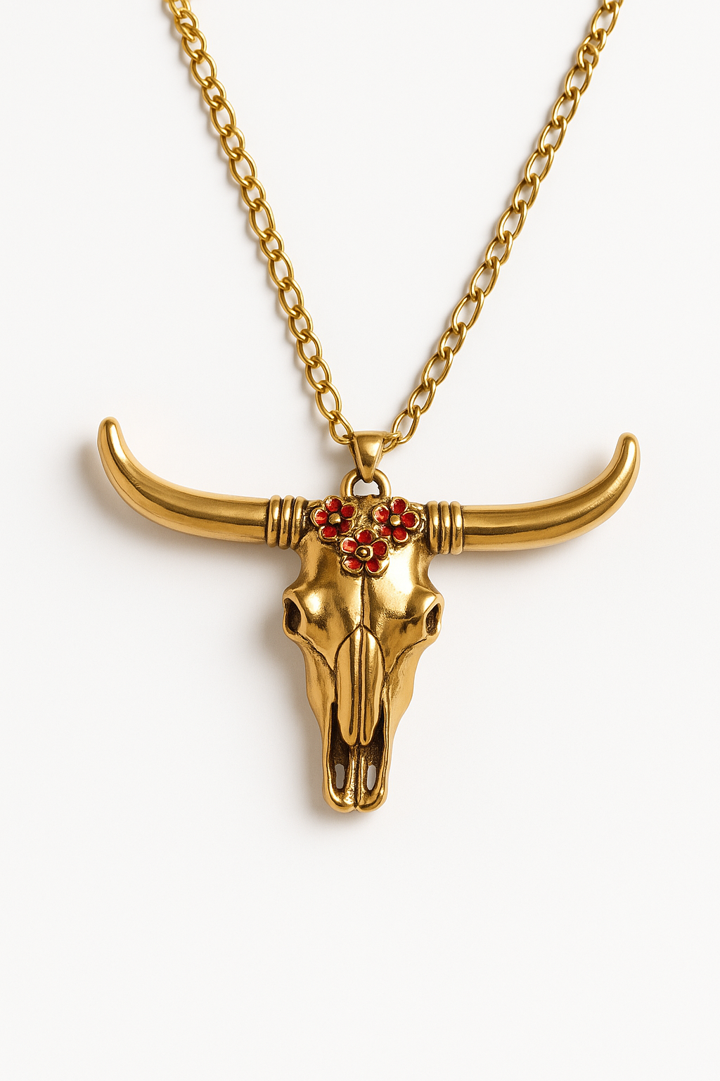 The Bling Barn - Wholesale Halskettinghanger - Lange opvallende ketting met stierenkop in kostuumstijl0