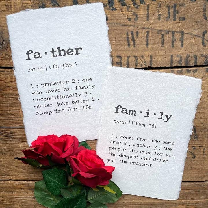 Alison Rose Vintage - Wholesale Art Print - father (from anyone) definition print on handmade paper