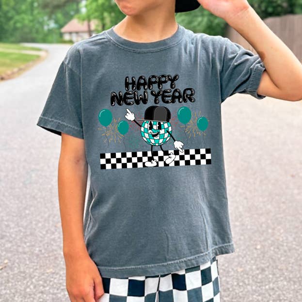 Retro Happy New Year Snapback DTF Heat Transfer for wholesale by Trendy Transfers