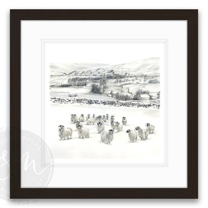 Stacey Moore Ltd - Wholesale Art Print - Sheep in Snow9
