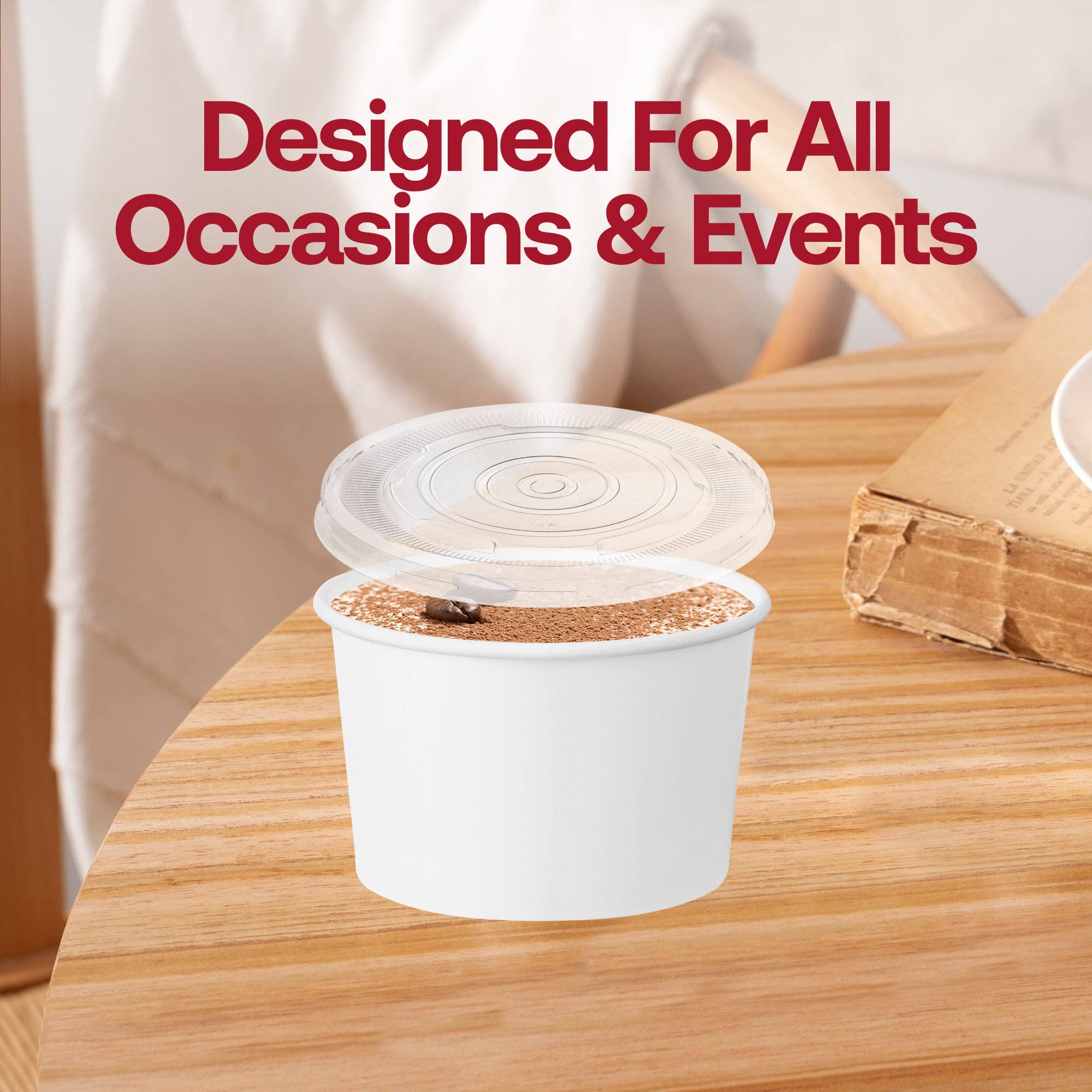 Smarty had a Party - Wholesale Disposable cup - Lids for Squat Paper Soup Cups - 1000 pcs3