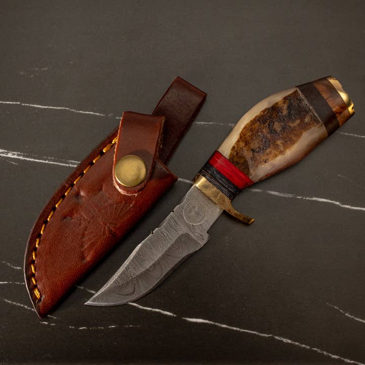 HomeTown Knives. - Wholesale Pocket Knife/Holder - HTK30 - S3R - Mini Skinner Bowie0