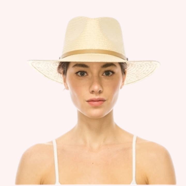 Natural Handwoven Toyo Straw Panama Hat – Timeless & Elegant for wholesale on Faire