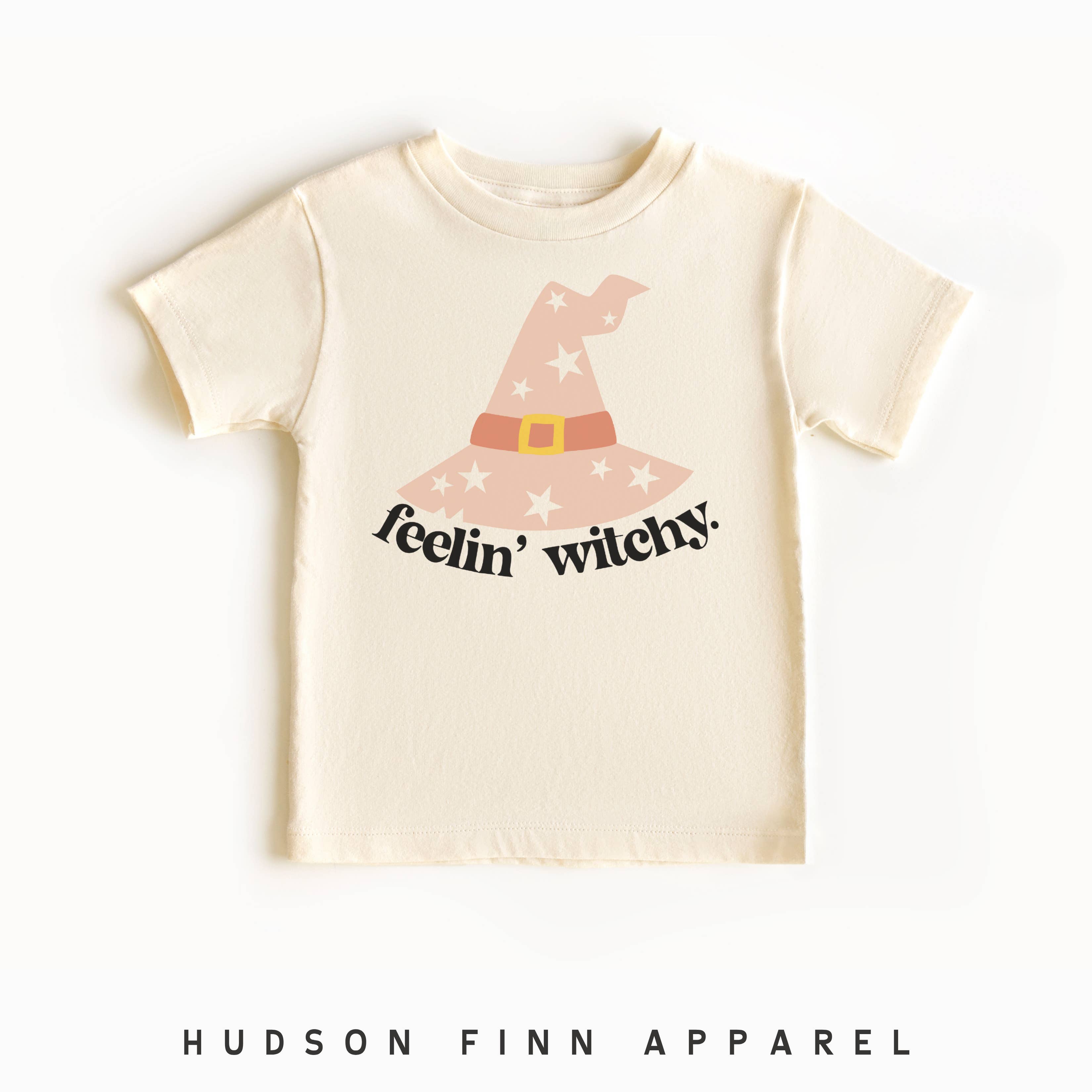 Hudson Finn Apparel - Wholesale Screen Printed T-Shirt - Kids - Feeling Witchy Girls Halloween Shirt, Kids Witch Hat Tshirt