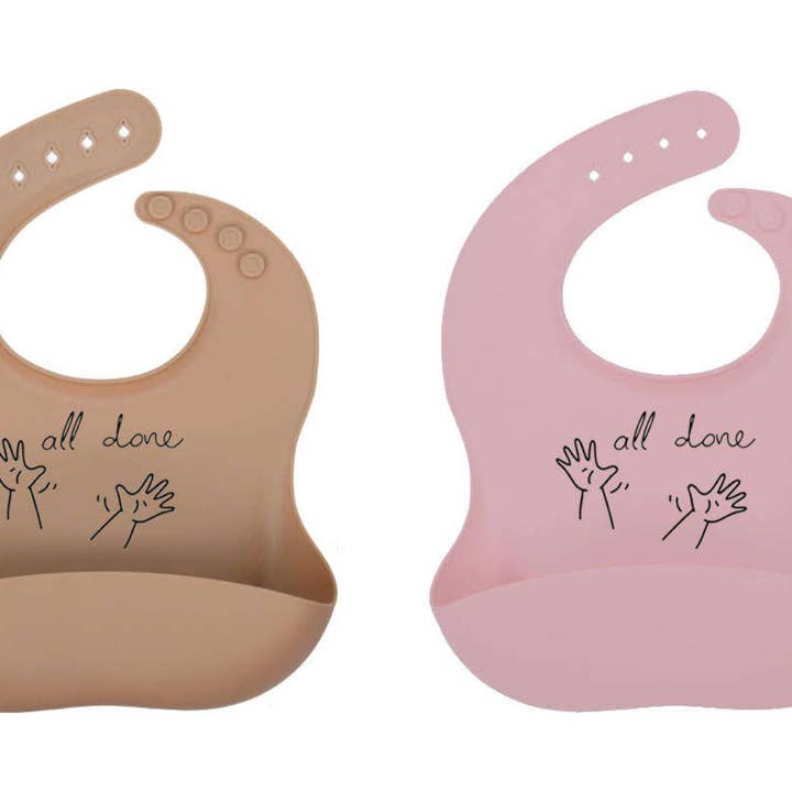 Olive Lane Accessories - Wholesale Bib – Baby - Luke's "All Done" Silicone Baby Bib1