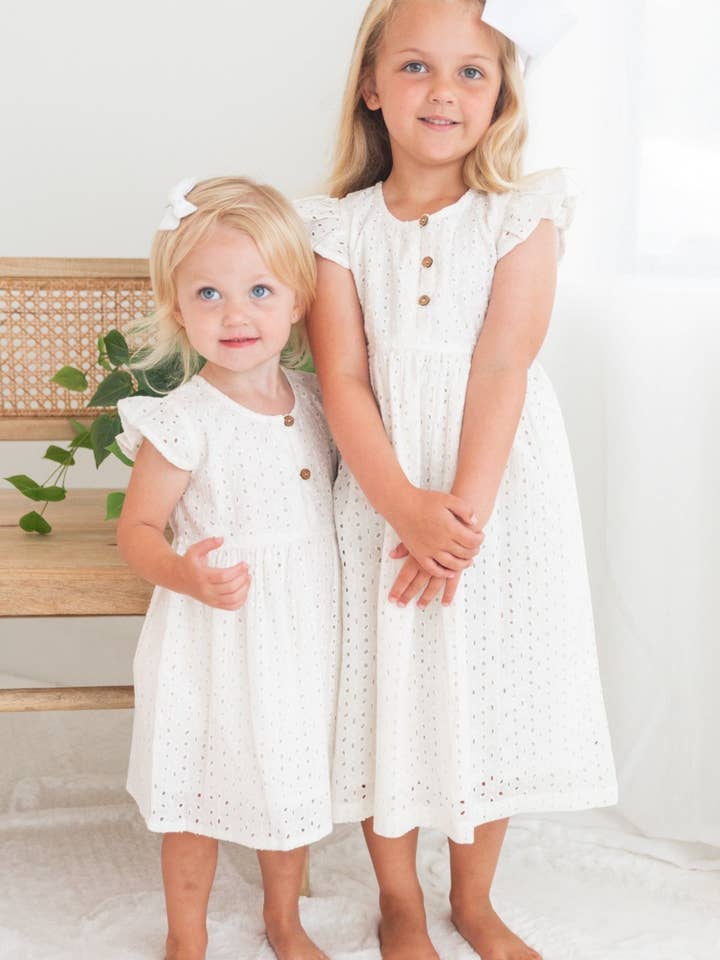 Abito Ricamato Bianco per la vendita all'ingrosso da parte di Yo Baby