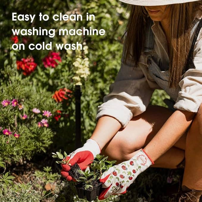 FunJobs Garden Gloves - Venta al por mayor Guantes de jardín - Guantes de jardín FunJobs con diseño de mariquitas7