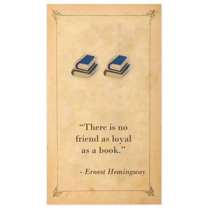 ZAD - Wholesale Stud/Post Earrings - Literary Quotes Book Post Earrings