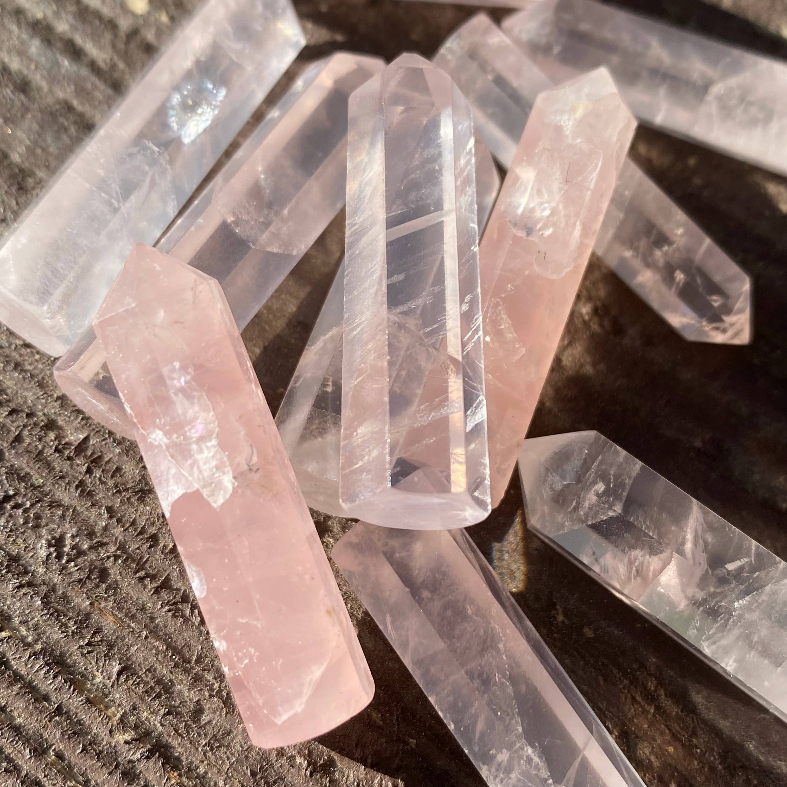 Wax Apothecary - Wholesale Spiritual Stone/Crystal - Rose Quartz Crystal Points Mini Gemstone Towers2