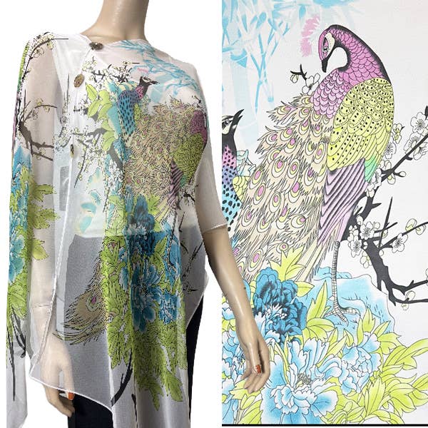 The Magic Scarf Company - Vendita all'ingrosso Poncho - Donna - Poncho/Cappa setosa con sei bottoni72