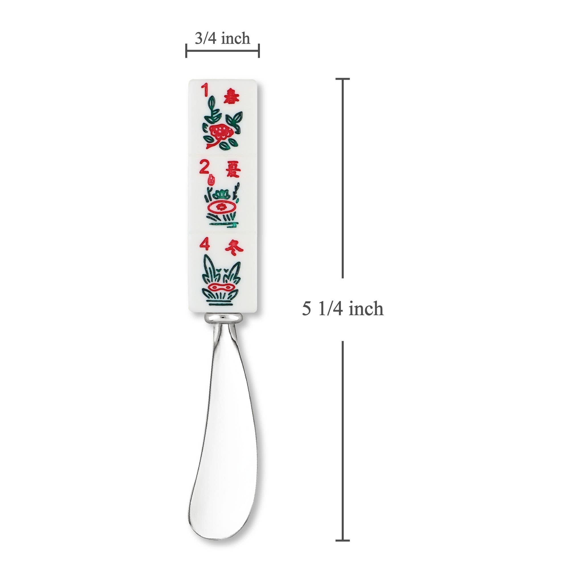 Supreme Housewares - Wholesale Cheese Spreader - 2-Piece Mahjong Flowers Zinc Cheese Spreader2