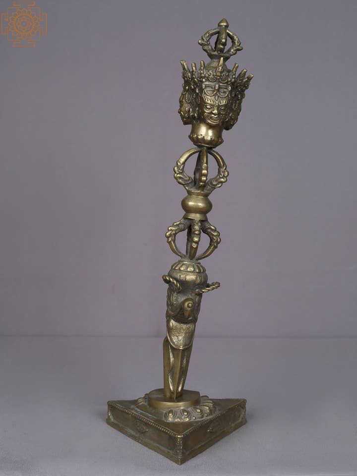 16 ”Phurwa från Nepal | Handgjord | Mässingsskulptur för wholesale av Exotic India Art