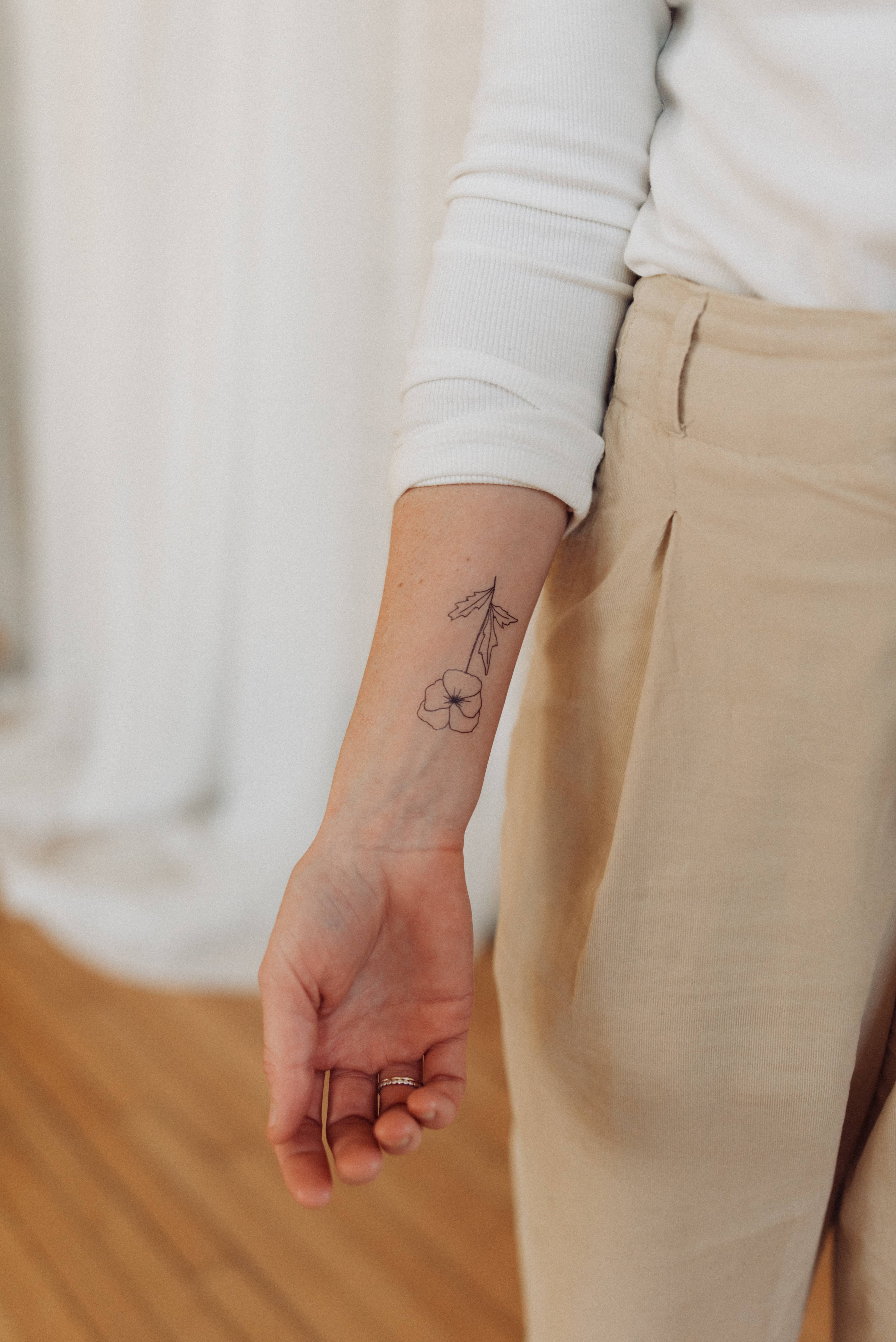 Saint Tattoos - Wholesale Temporary Tattoo - February Birth Flower - Violet Temporary Tattoos1