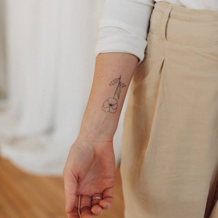 Saint Tattoos - Wholesale Temporary Tattoo - February Birth Flower - Violet Temporary Tattoos1