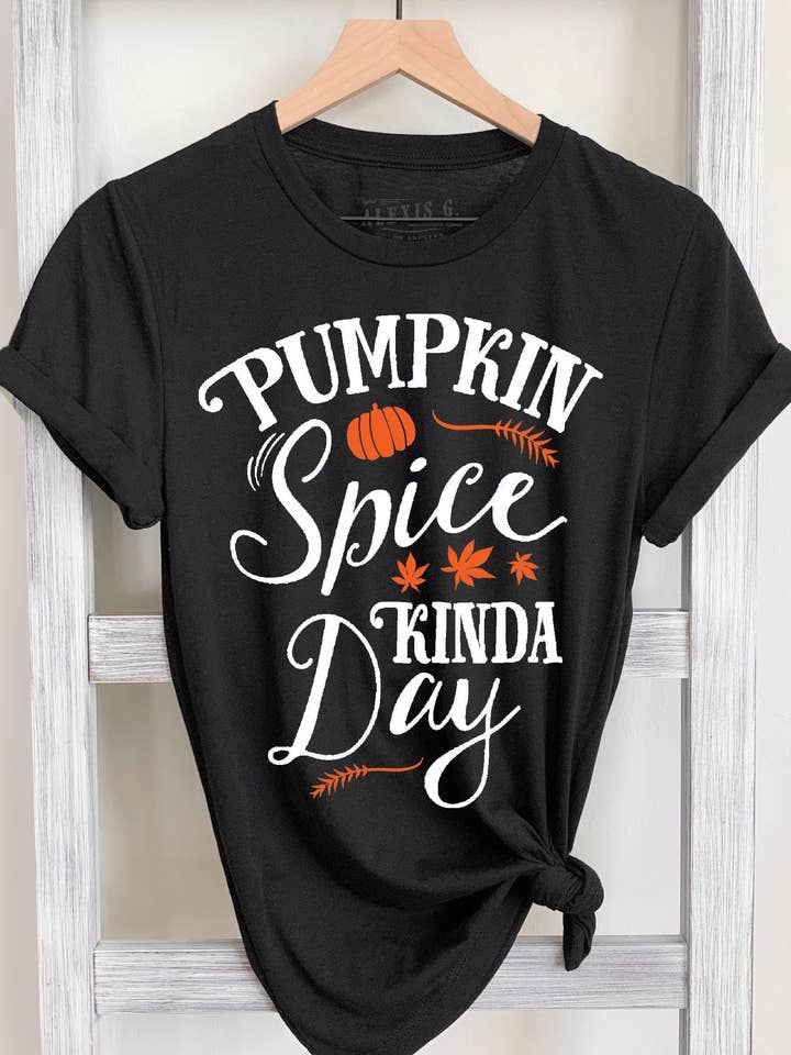 Pumpkin Spice Graphic Tee, Fall Shirt for Women, Holiday Tee for wholesale by SewCalUSA