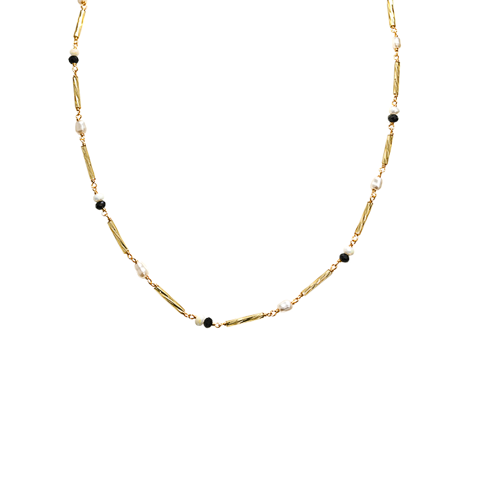 AMORINO SRL - Wholesale Beaded/Pearl Necklace - LINEAR NECKLACE WITH BEADS AND PEARLS - NK2112488G11