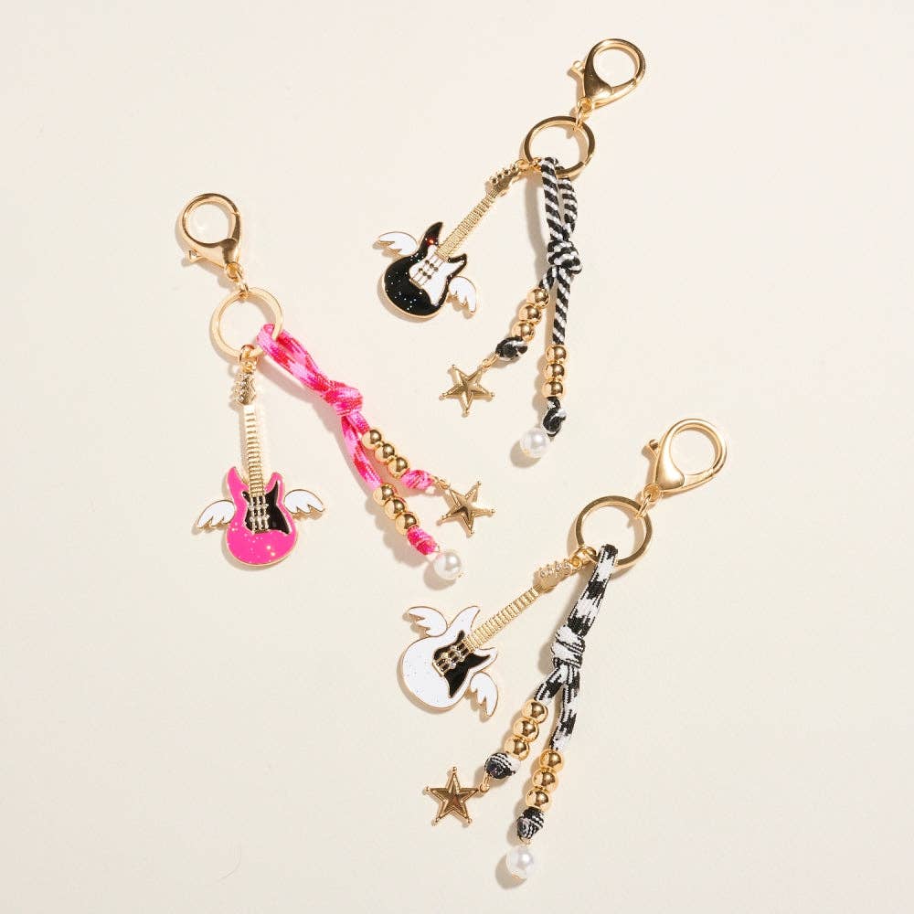 Designature New York - Wholesale Keychain - Women's - Rock N Roll Electric Guitar Star Keychain BagCharm0