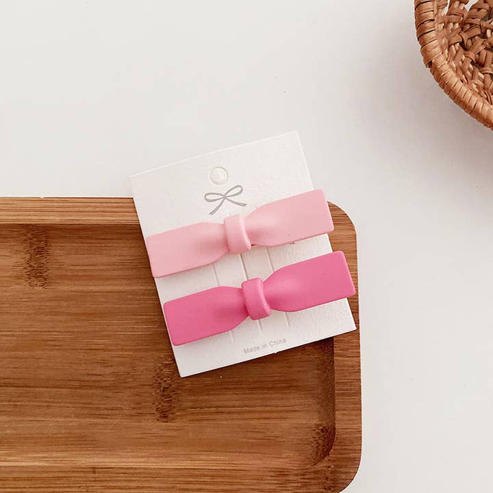 MyKids-USA® - Wholesale Hair Clip - Kids - Sweet Pink Collection: Versatile Heart Clip With Adorable Bo