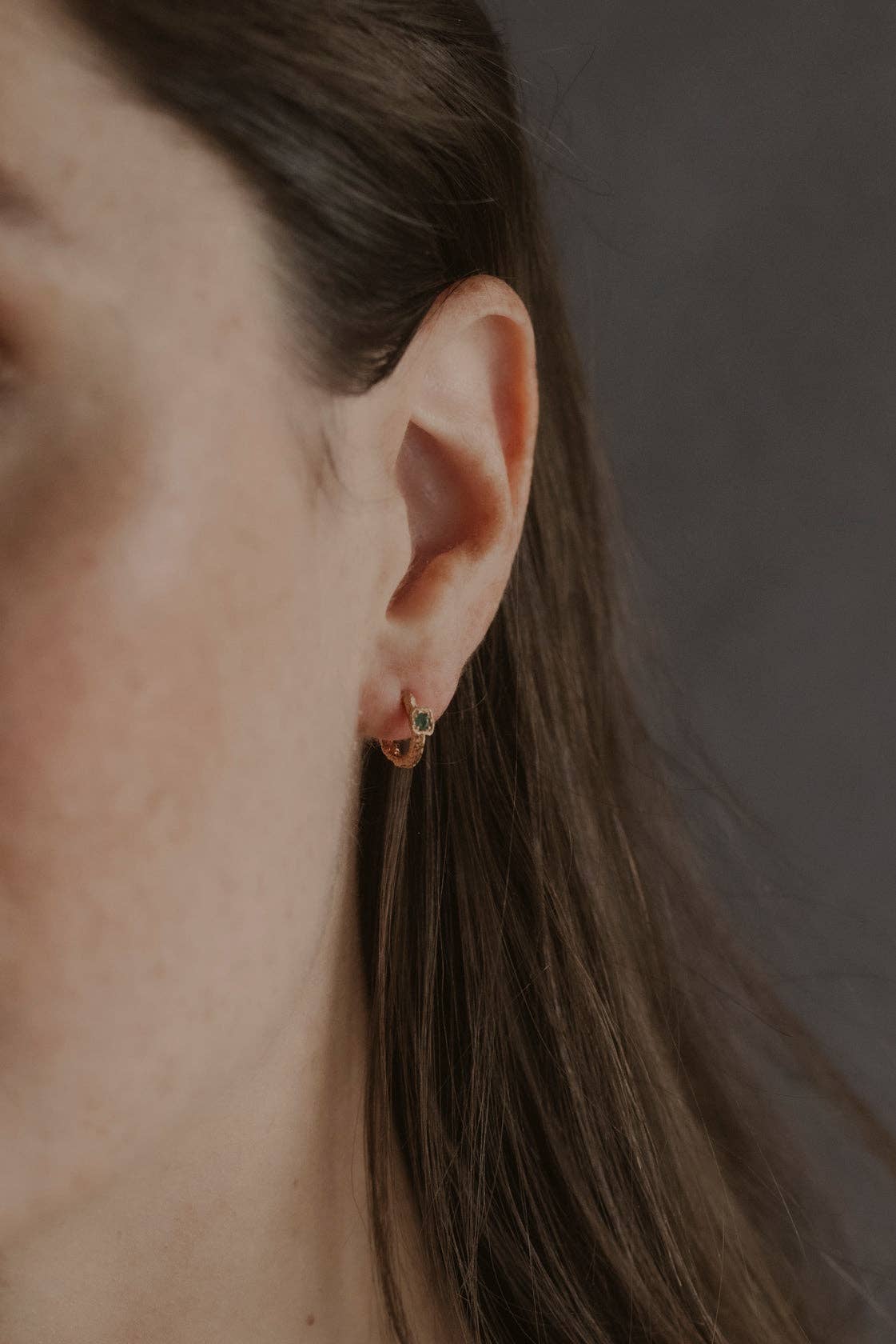 Claire Hill Designs – wholesale Huggie earrings – Chalcedony Lichen Branch Gold Huggies3