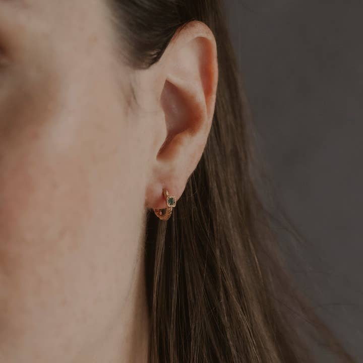 Claire Hill Designs – wholesale Huggie earrings – Chalcedony Lichen Branch Gold Huggies3