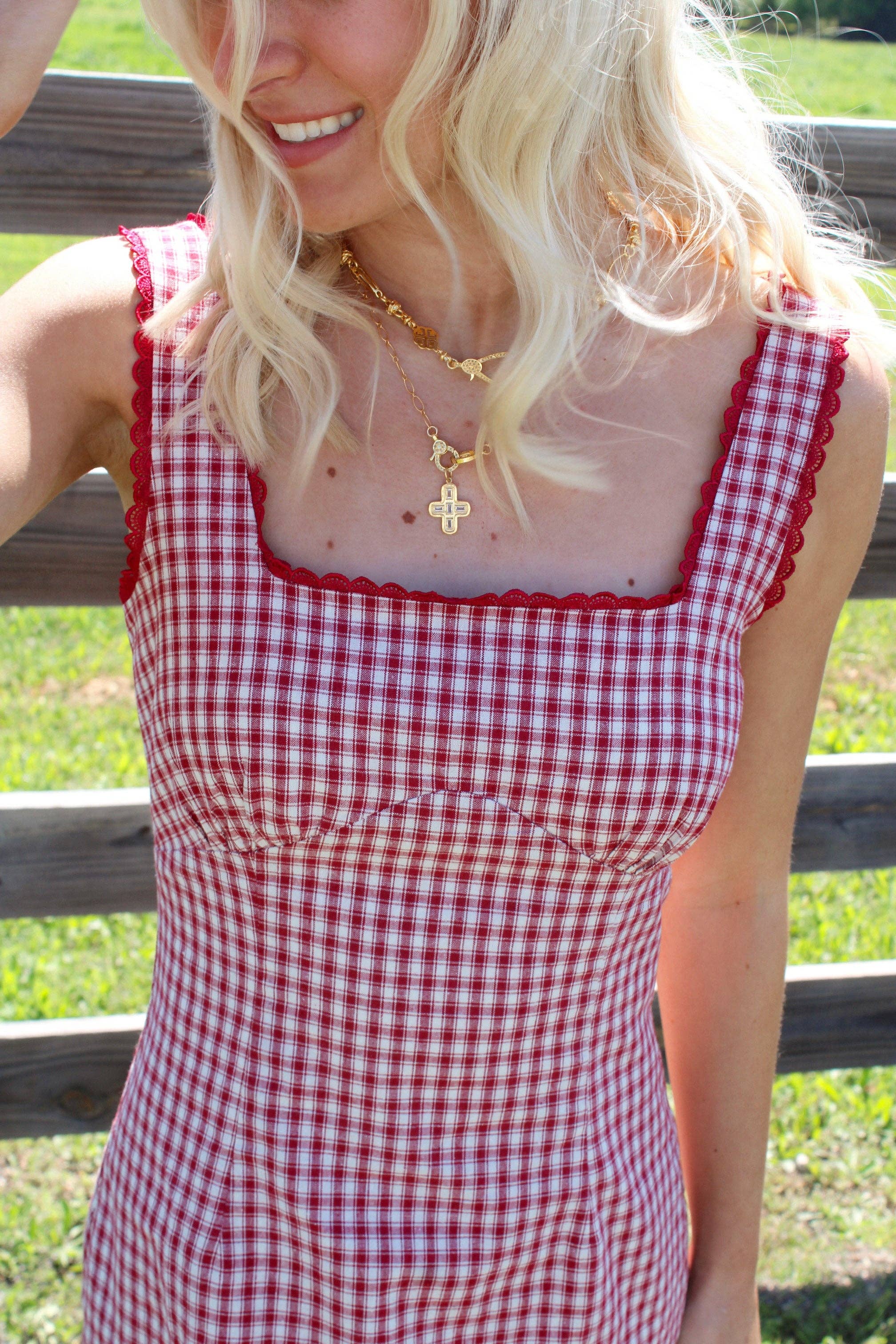 Harvest Jewels - Wholesale Pendant/Charm Necklace - White Topaz Baguette Cross2