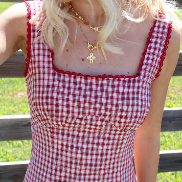 Harvest Jewels - Wholesale Pendant/Charm Necklace - White Topaz Baguette Cross2