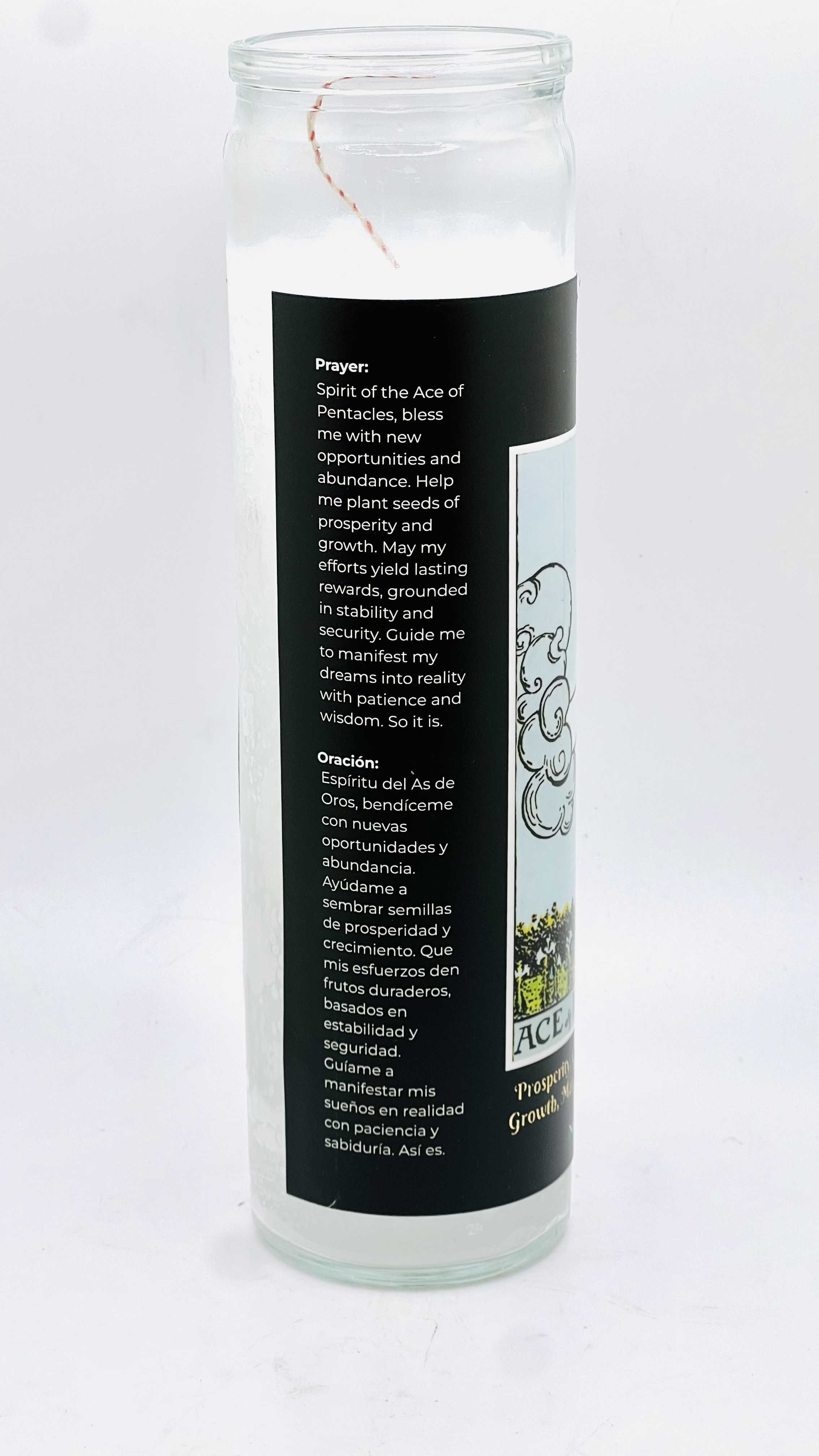 Vrinda - Wholesale Pillar Candle - Ace of Pentacles Tarot Candle1