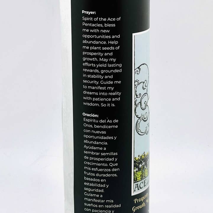 Vrinda - Wholesale Pillar Candle - Ace of Pentacles Tarot Candle1