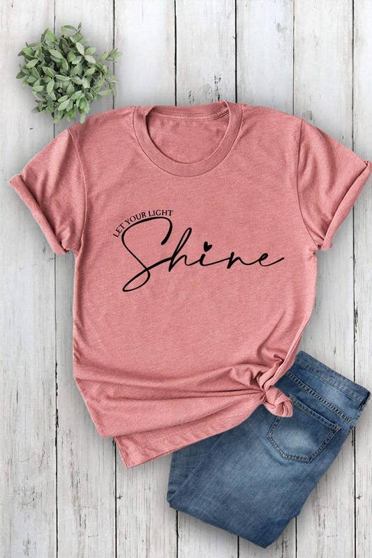 Top Avenue – Engroshandel T-shirt med print - Dame – Lad dit lys skinne, Unisex rund hals kortærmet T-shirt17