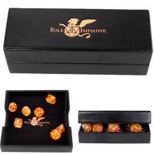Luxury Faux Leather Dice Box / Rolling Tray w/ character class symbols for wholesale by Role 4 Initiative