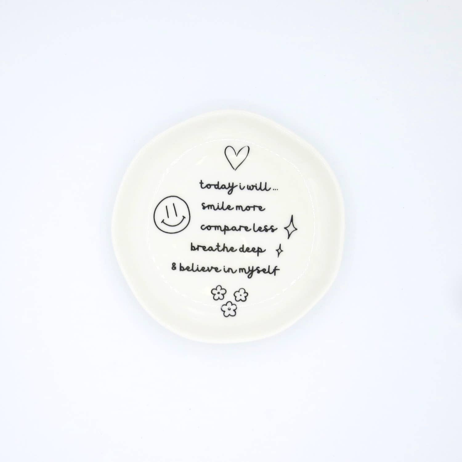 Properly Improper - Wholesale Jewelry Dish - Round Trinket Tray Today I Will Smile More