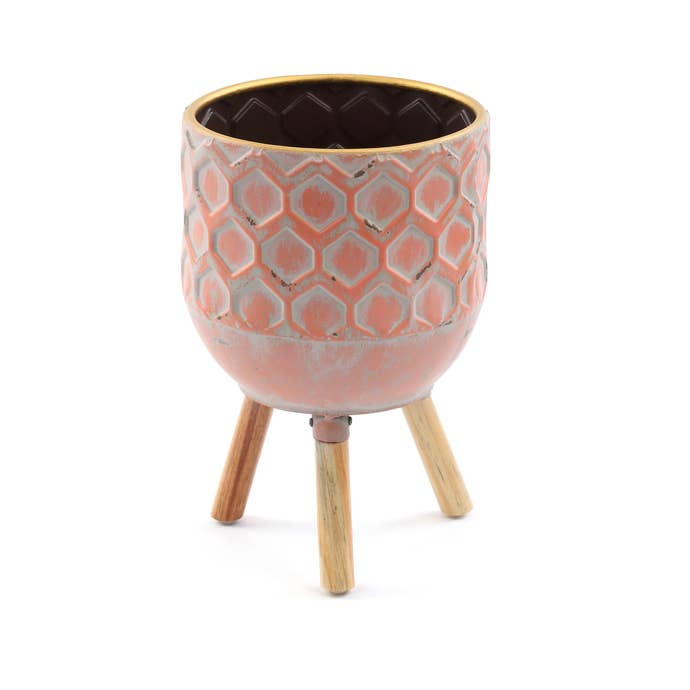 Napco - Wholesale Plant Pot Stand - Plant Stands, Embossed Tripod Pot Covers, Set of 3 #13202
