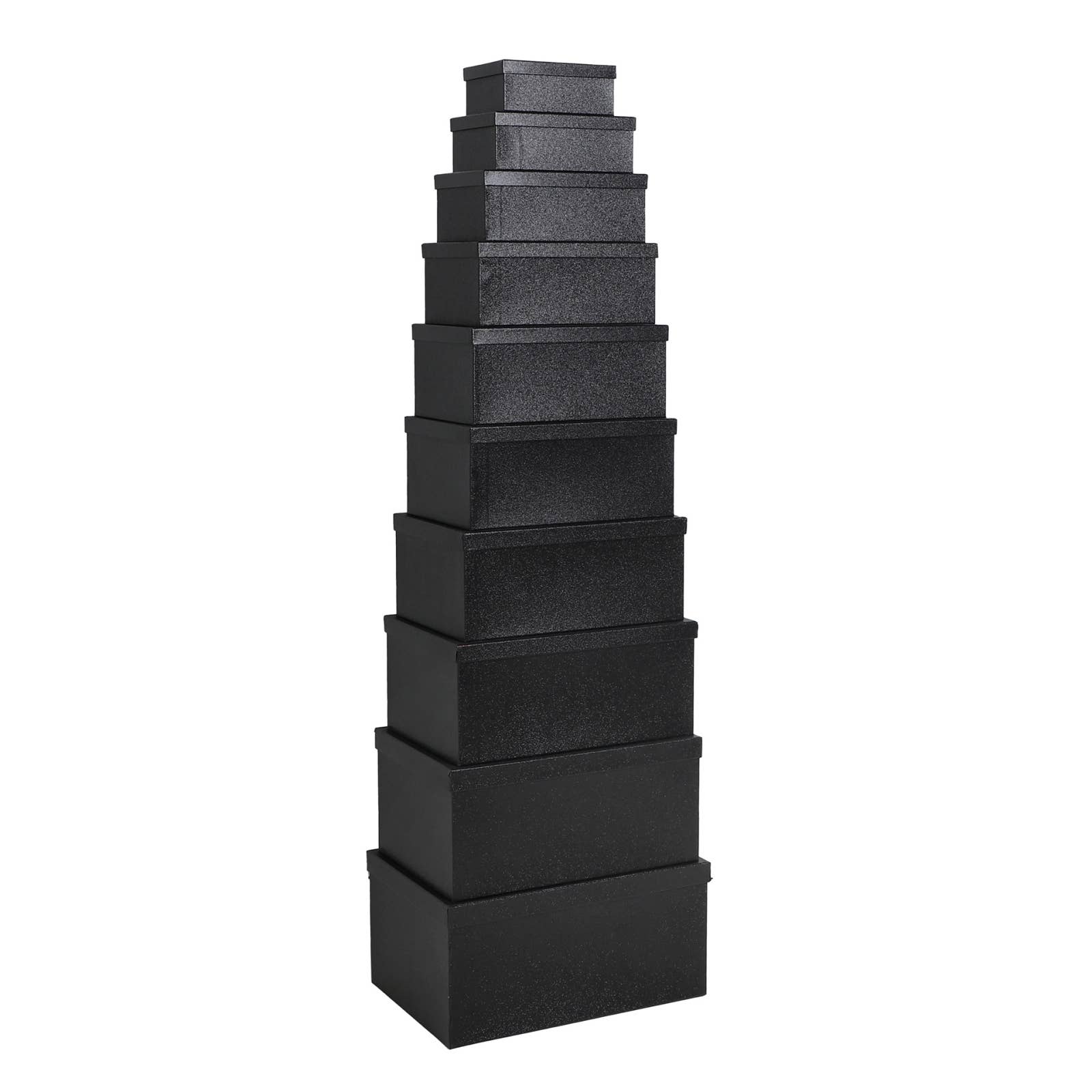 B&B - Wholesale Decorative Box - Box J/10 Glitter Black Cardboard 47X33X23cm0