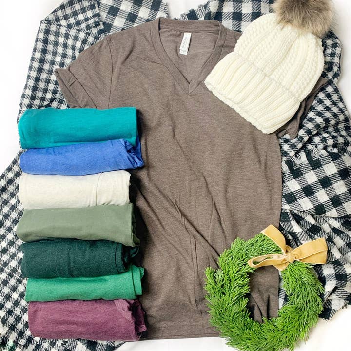 Top Crate - Wholesale Screen Printed T-Shirt - Women's - Custom 2-sided Graphic V-Neck -Your design10