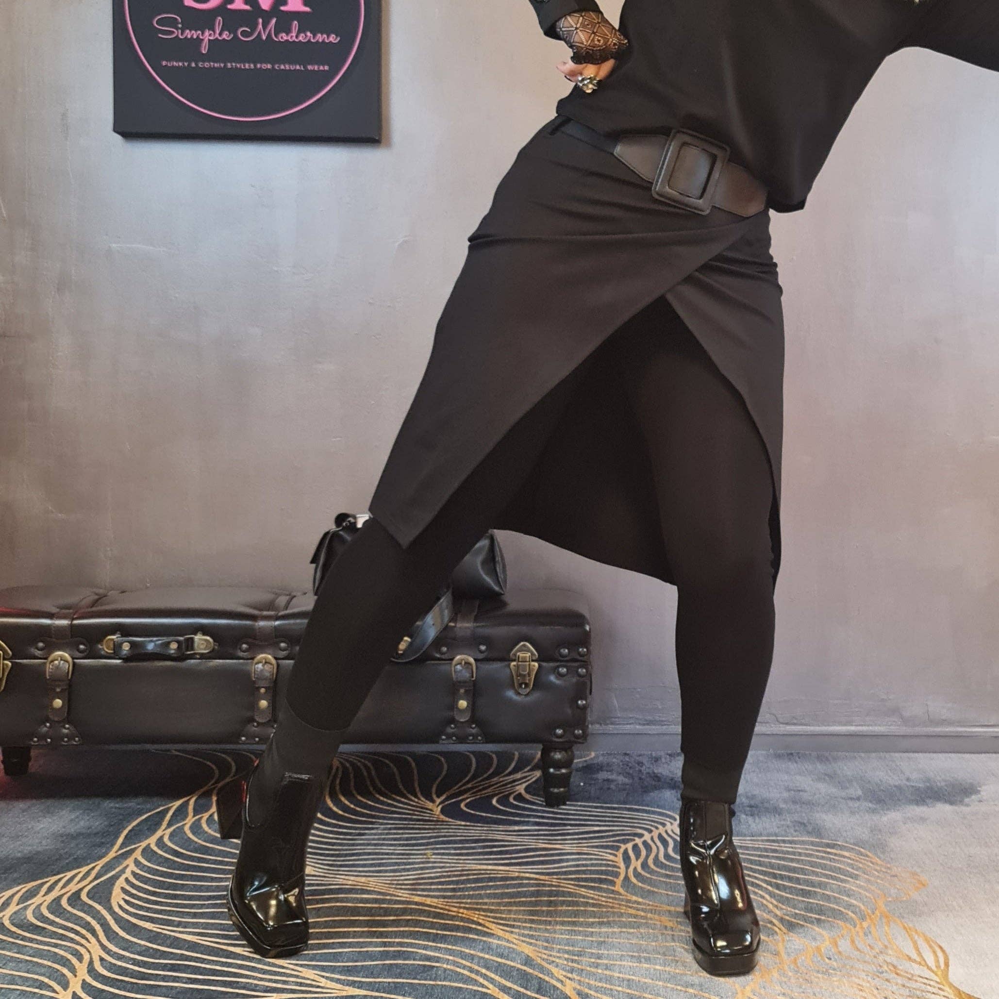 Simple Moderne - Wholesale Rok - Dames - Simple Moderne vintage punk legging met halve rok9