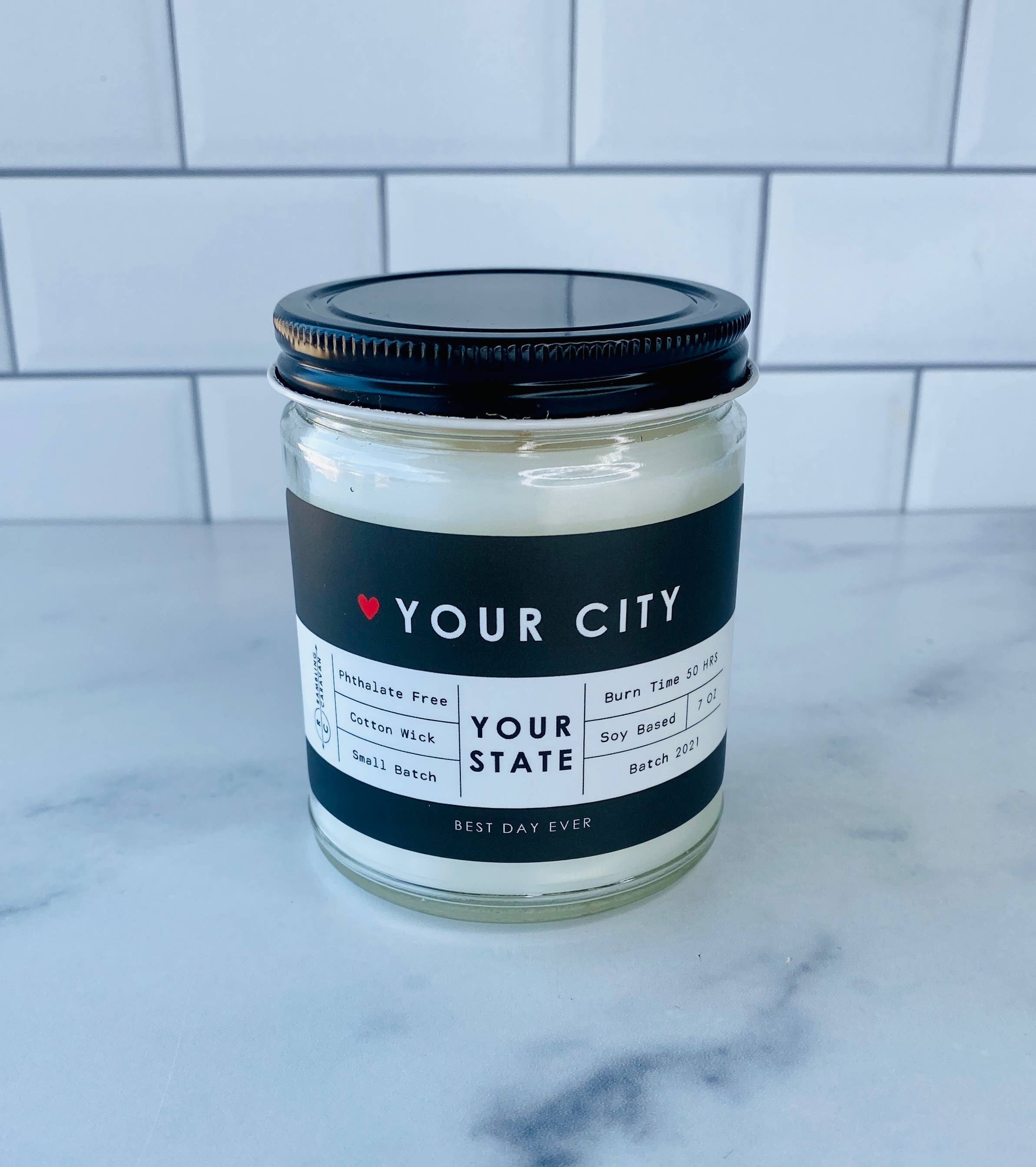 Rambling Caravan - Wholesale Jar/Filled Candle - Your City-Your State Custom Order Candle1