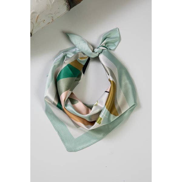 MULTI PRETTY PRINT SILKY FEEL BANDANA SCARF | 21SC369 for wholesale on Faire2