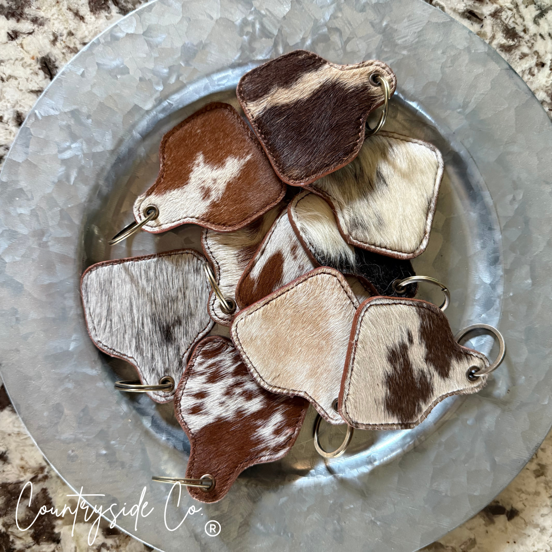 Texas Western Cowhide Bags and More - Wholesale Keychain - Women's - Cowhide Cowtag Keychain3