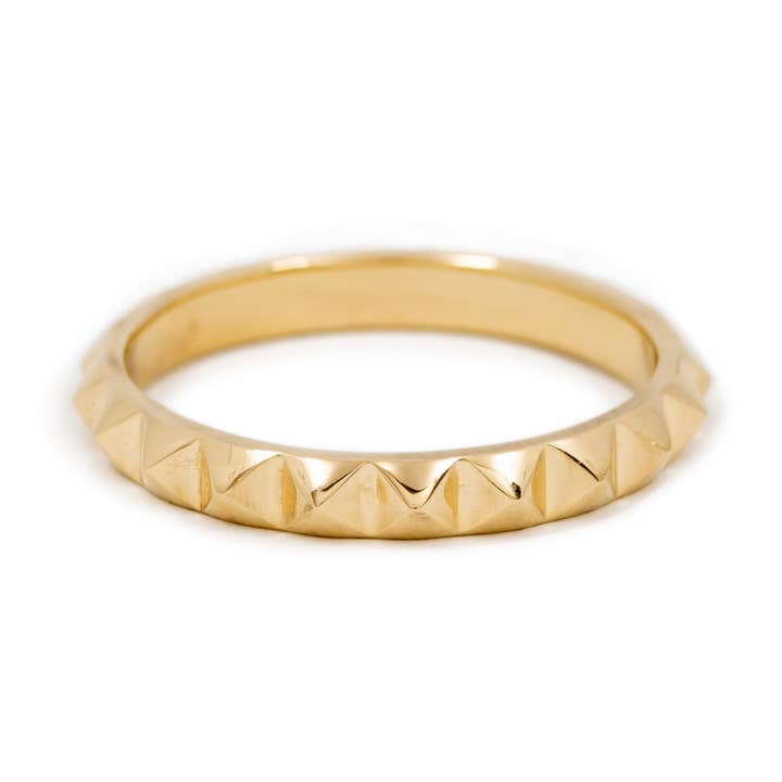 Debbie Ring - Pyramid Spike Ring in 14k yellow gold for wholesale by Futaba Hayashi
