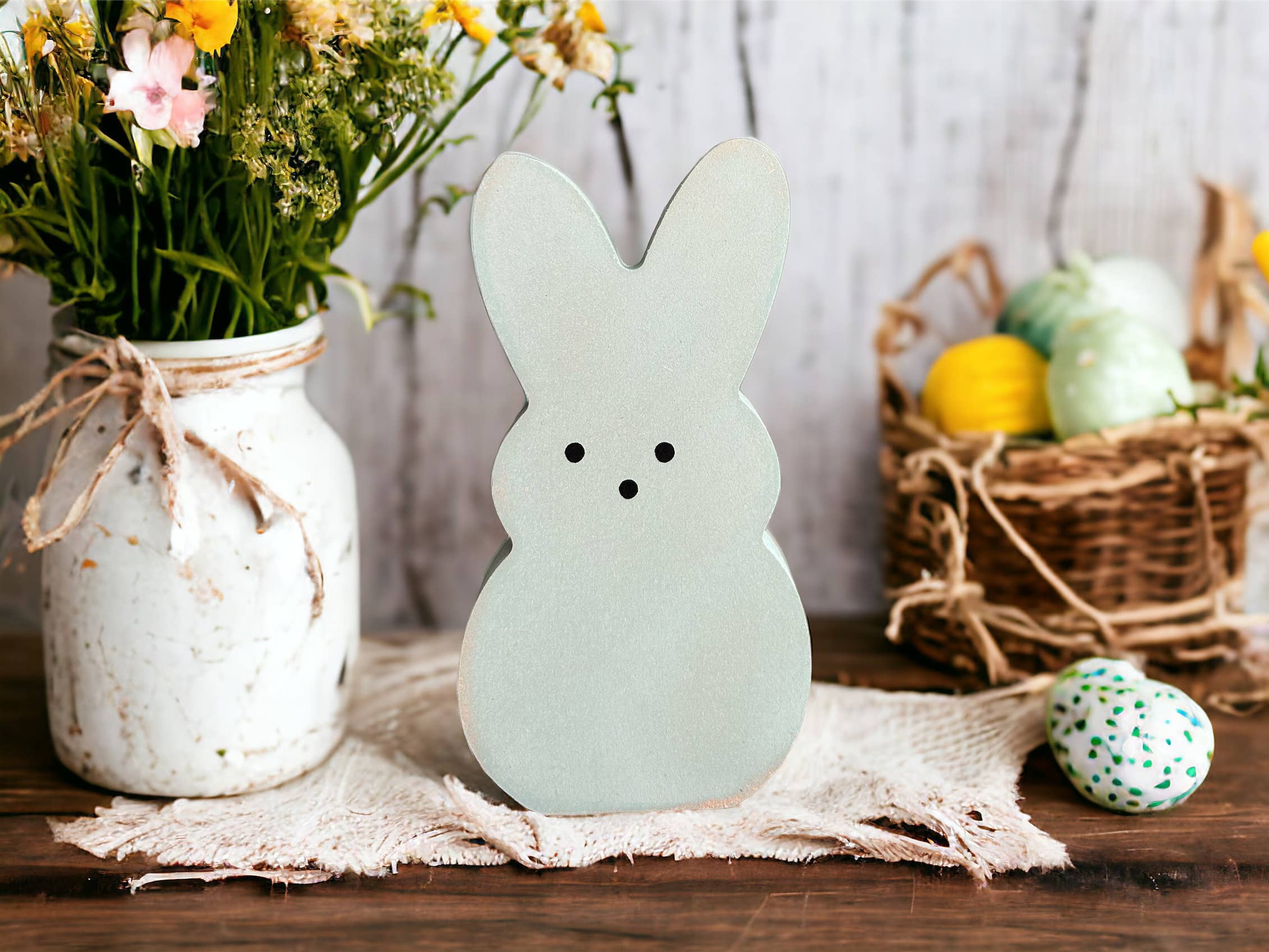 Inkwood Crafters - Wholesale Decorative Tabletop Object - Primitive Rustic Wood Spring/Easter Peeps - LARGE 6"1