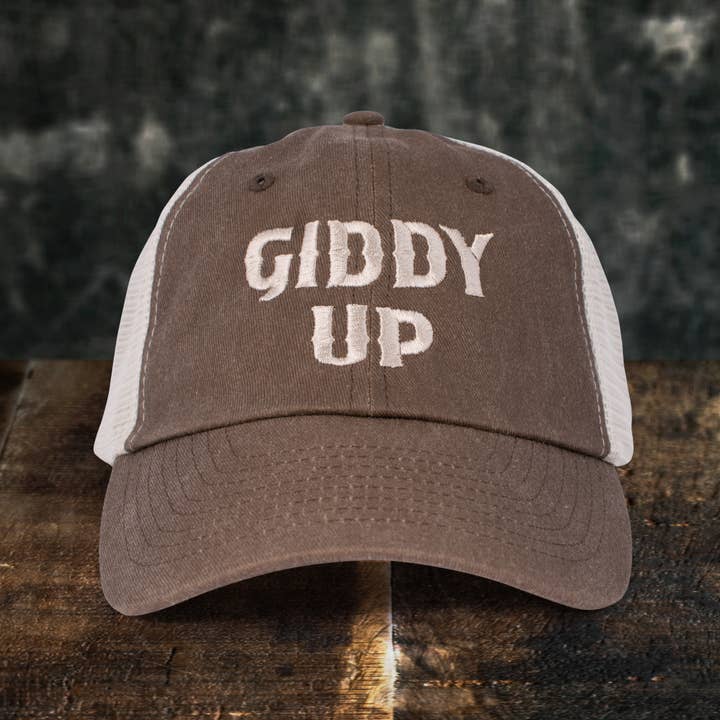 Giddy Up Embroidered Trucker Cap for wholesale by Untamed Country