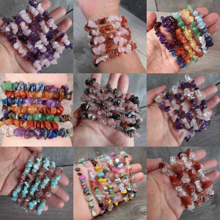 Keystone Crystals - Wholesale Beaded Bracelet - Multi-Stone Gemstone Chip Bracelets – Wholesale Crystals