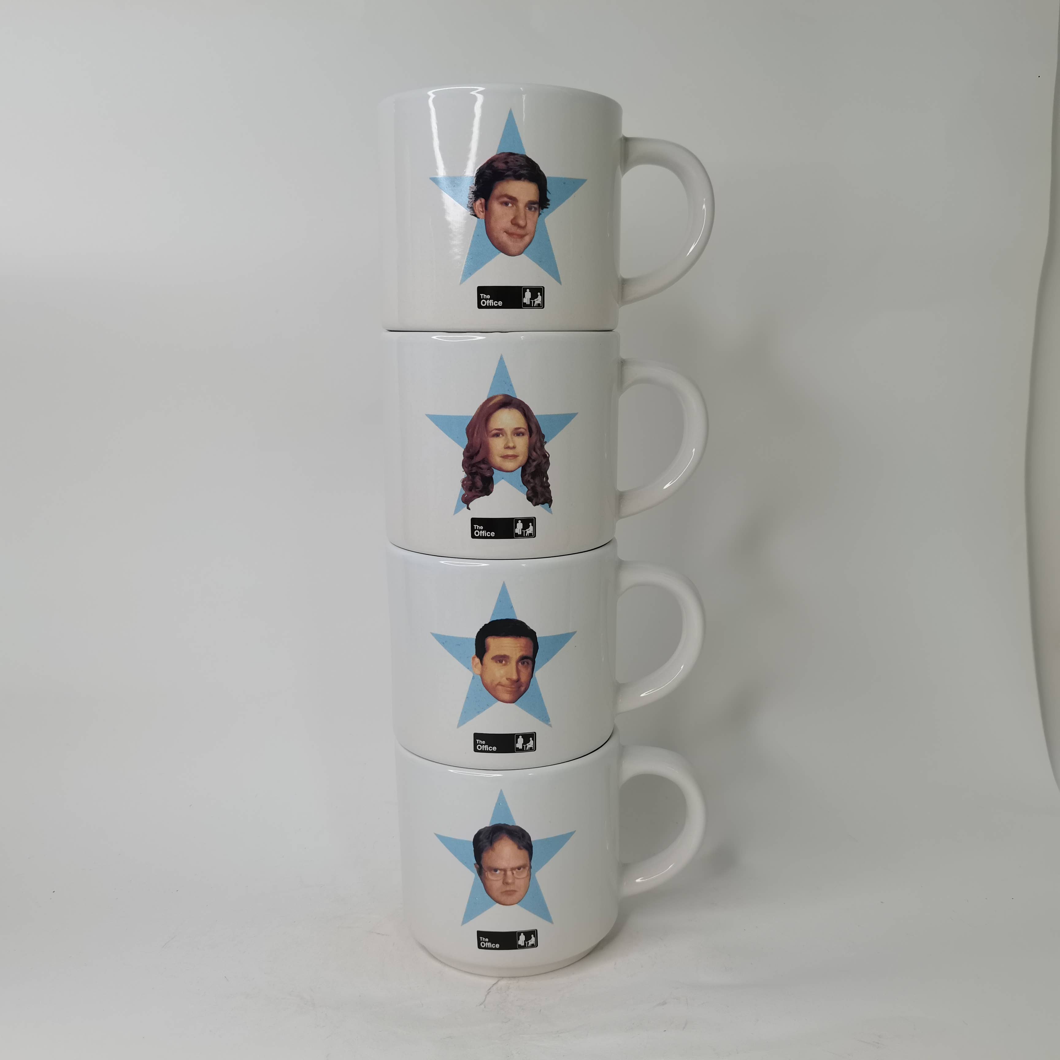 Silver Buffalo - Vente Tasse à café - The Office Star Faces Lot de 4 tasses en céramique 10 oz2